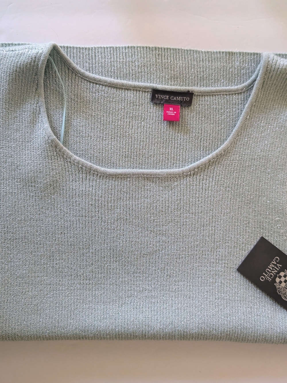 Vince Camuto Women's Mint Sparkle Knit Tank Top New w Tags - Picture 9 of 13